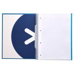 Cuaderno espiral liderpapel a4 micro antartik tapa forrada120h 100 gr cuadro 5mm 5 banda4 taladros color azul marino - Imagen 7