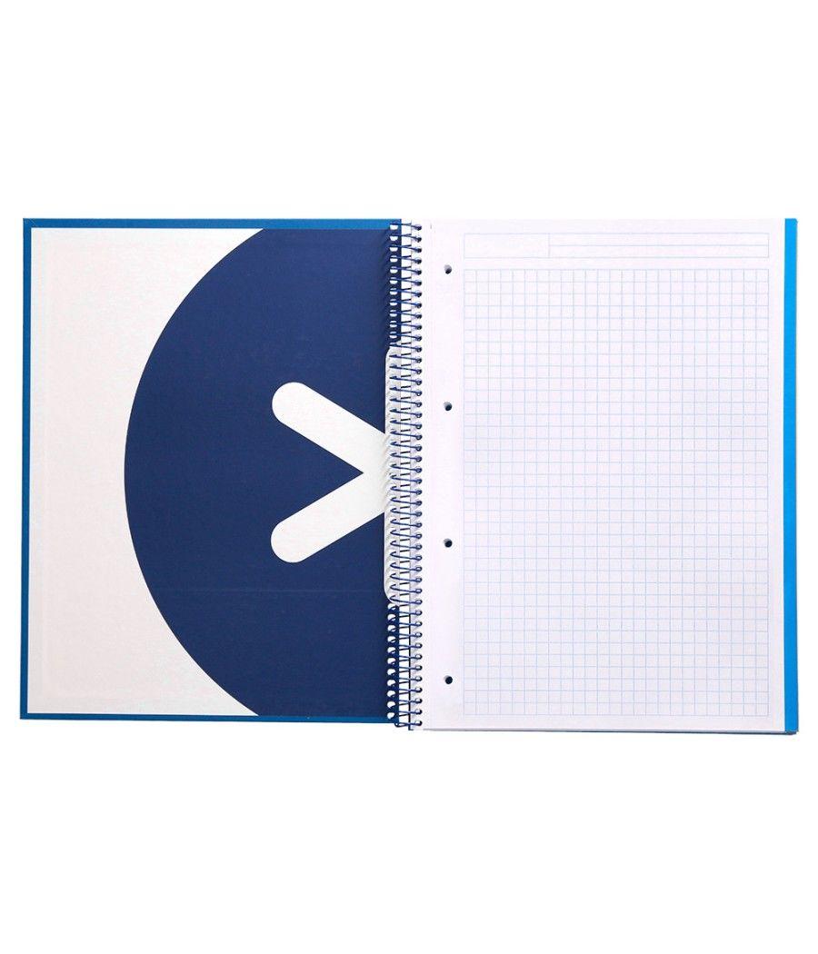 Cuaderno espiral liderpapel a4 micro antartik tapa forrada120h 100 gr cuadro 5mm 5 banda4 taladros color azul marino - Imagen 7