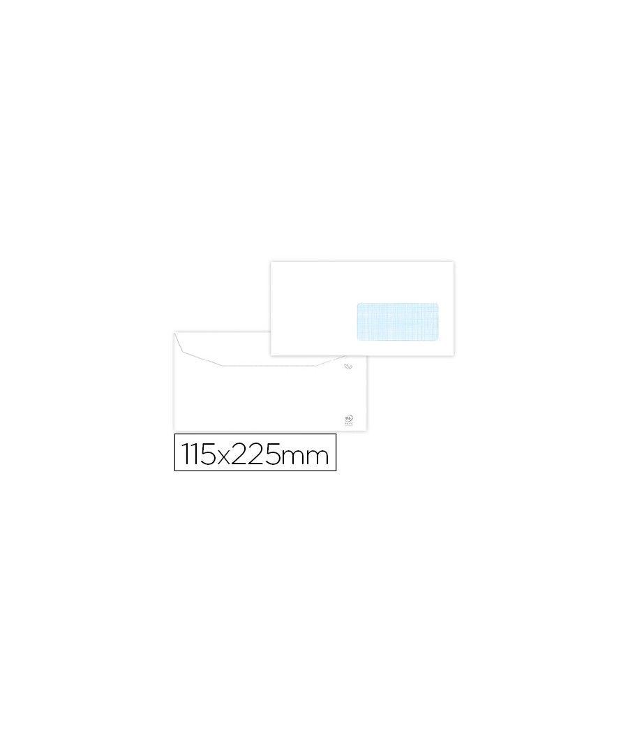 Sobre liderpapel blanco 115x225 mm ventana derecha trapezodial engomada papel offset 80gr caja de 500 unidades - Imagen 1