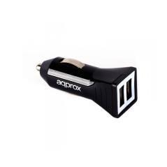 Cargador Usb Dual Para Coche 3.1a Negro Approx - Imagen 1