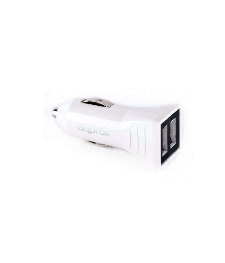 Cargador Usb Dual Para Coche 3.1a Blanco Approx - Imagen 1