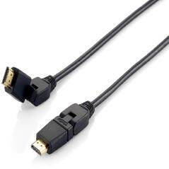 CABLE HDMI EQUIP HDMI 2.0 HIGH SPEED CON ETHERNET 3M CONECTORES PIVOTANTES 180º 119363 - Imagen 1