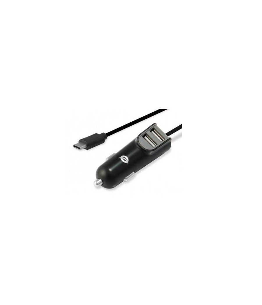CARGADOR COCHE CONCEPTRONIC CARDEN05B CON CABLE USB-C + 2 PUERTOS TIPO A 5V/3.1A 15.5W - Imagen 1