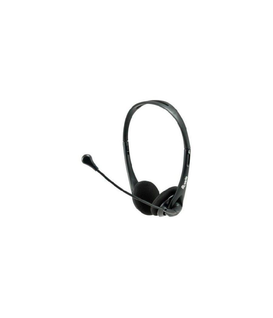 HEADSET EQUIP LIFE CONEXION JACK 3.5MM MICROFONO FLEXIBLE CONTROL DE VOLUMEN Y MUTE COLOR NEGRO - Imagen 1