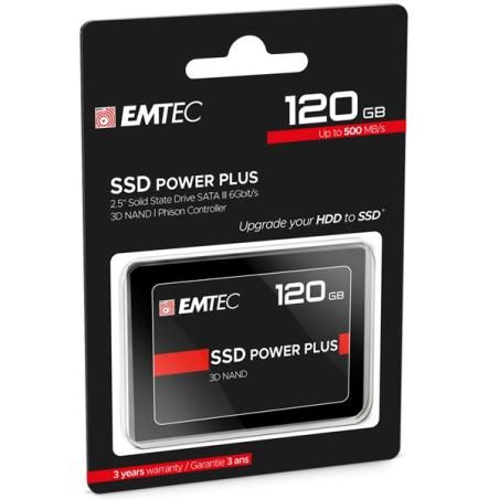 DISCO DURO SSD 120GB POWER PLUS X150 EMTEC (500MB/s Escritura) ECSSD120GX150 - Imagen 1