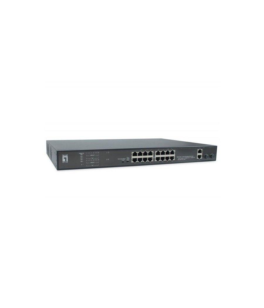 SWITCH LEVEL ONE NO GESTION 16P 10/100 POE 270W + 2 GIGABIT + 2 SFP - Imagen 1