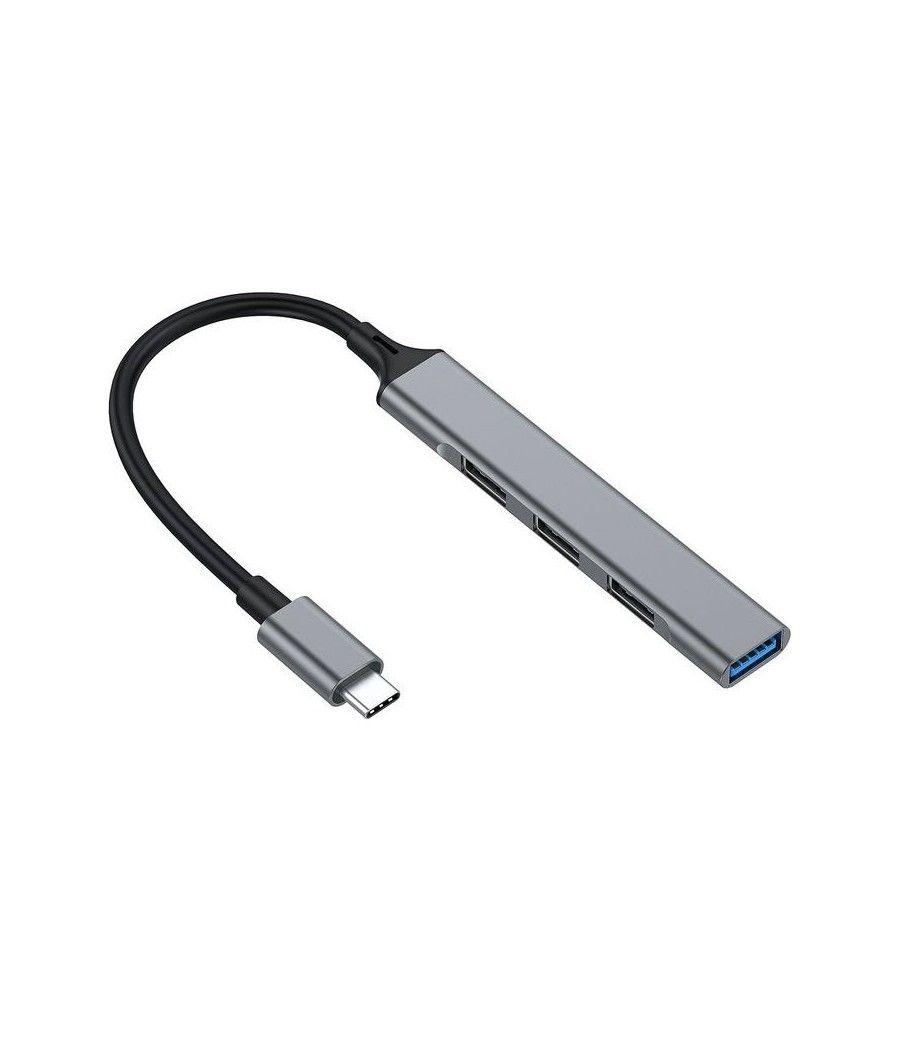 HUB USB-C EQUIP LIFE USB 1 PUERTO USB 3.0 3 PUERTOS USB 2.0 CARCASA ALUMINIO - Imagen 1