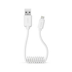 CABLE DATOS USB SBS USB 2.0 A LIGHTNING 0,5M BLANCO TIPO MUELLE - Imagen 1