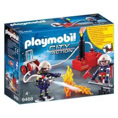 Playmobil ciudad accion - bomberos con bomba de agua - Imagen 1