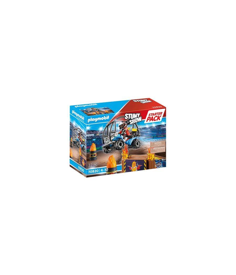 Playmobil starter pack stuntshow quad con rampa de fuego - Imagen 1