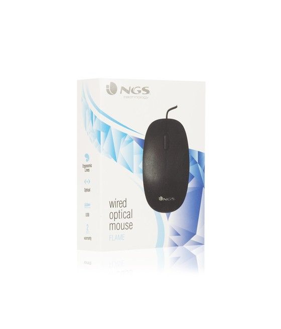 NGS Flame ratón mano derecha USB tipo A Óptico 1000 DPI - Imagen 7