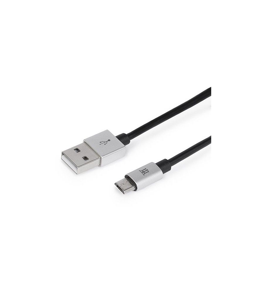 CABLE MAILLON PREMIUM MICRO USB 2.4 ALUMINIO PLATEADO 1M - Imagen 1