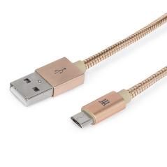 CABLE MAILLON PREMIUM MICRO USB 2.4 METAL DORADO 1M - Imagen 1