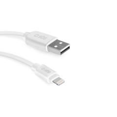 CABLE DATOS USB SBS USB 2.0 A LIGHTNING 2M BLANCO TIPO MUELLE - Imagen 1