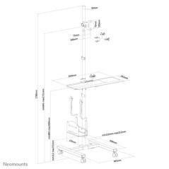 Neomounts by Newstar Puesto de trabajo móvil para monitor/TV - Imagen 3