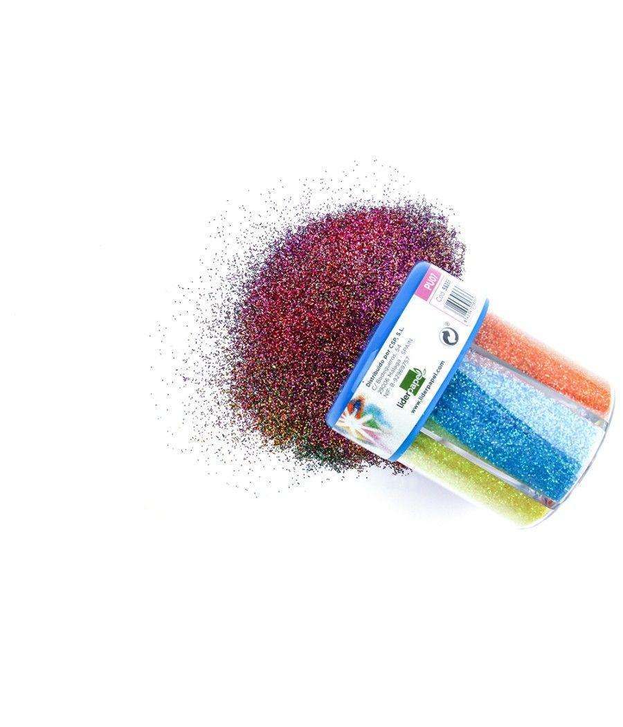 Purpurina liderpapel fantasía colores metélicos 6 colores surtidos bote de 120 gr PACK 6 UNIDADES - Imagen 6