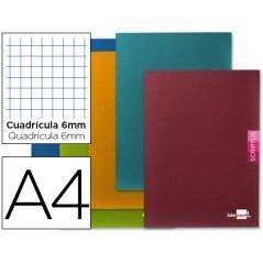Libreta liderpapel scriptus a4 48 hojas 90g/m2 cuadro 6mm con margen PACK 5 UNIDADES - Imagen 1