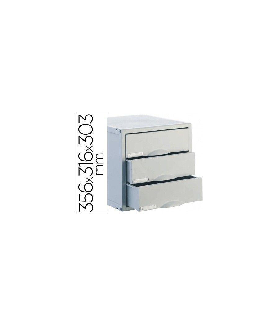 Fichero cajones de sobremesa archisystem 356x316x303 mm 3 cajones color gris - Imagen 1
