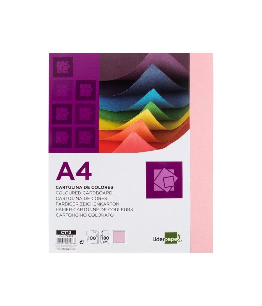Cartulina liderpapel a4 180g/m2 rosa paquete de 100 hojas - Imagen 3