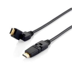 CABLE HDMI EQUIP HDMI 1.4 HIGH SPEED CON ETHERNET 1M CONECTOR PIVOTANTE 180º 119361 - Imagen 1