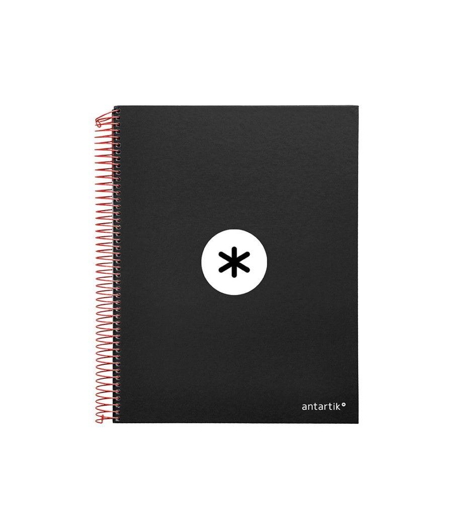 Cuaderno espiral liderpapel a4 micro antartik tapa forrada 120h 100 gr horizontal 5 bandas 4 taladros color negro - Imagen 2