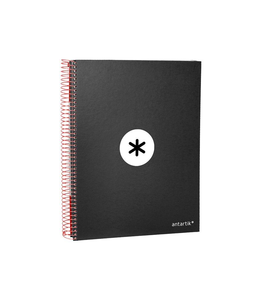 Cuaderno espiral liderpapel a4 micro antartik tapa forrada 120h 100 gr horizontal 5 bandas 4 taladros color negro - Imagen 5