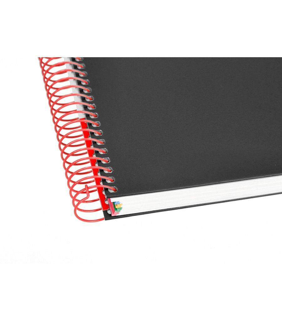 Cuaderno espiral liderpapel a4 micro antartik tapa forrada 120h 100 gr horizontal 5 bandas 4 taladros color negro - Imagen 8