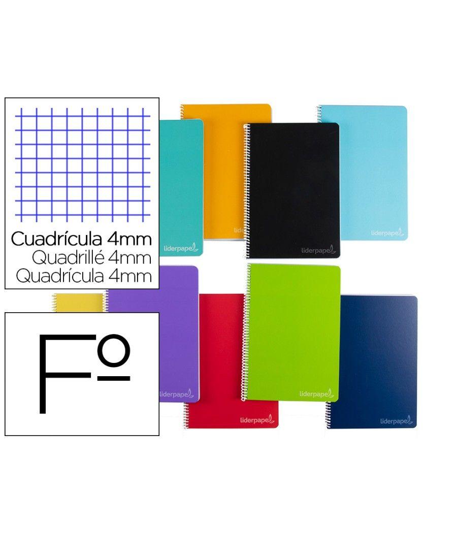 Cuaderno espiral liderpapel folio witty tapa dura 140 h 75gr cuadro 4mm con margen colores surtidos - Imagen 1