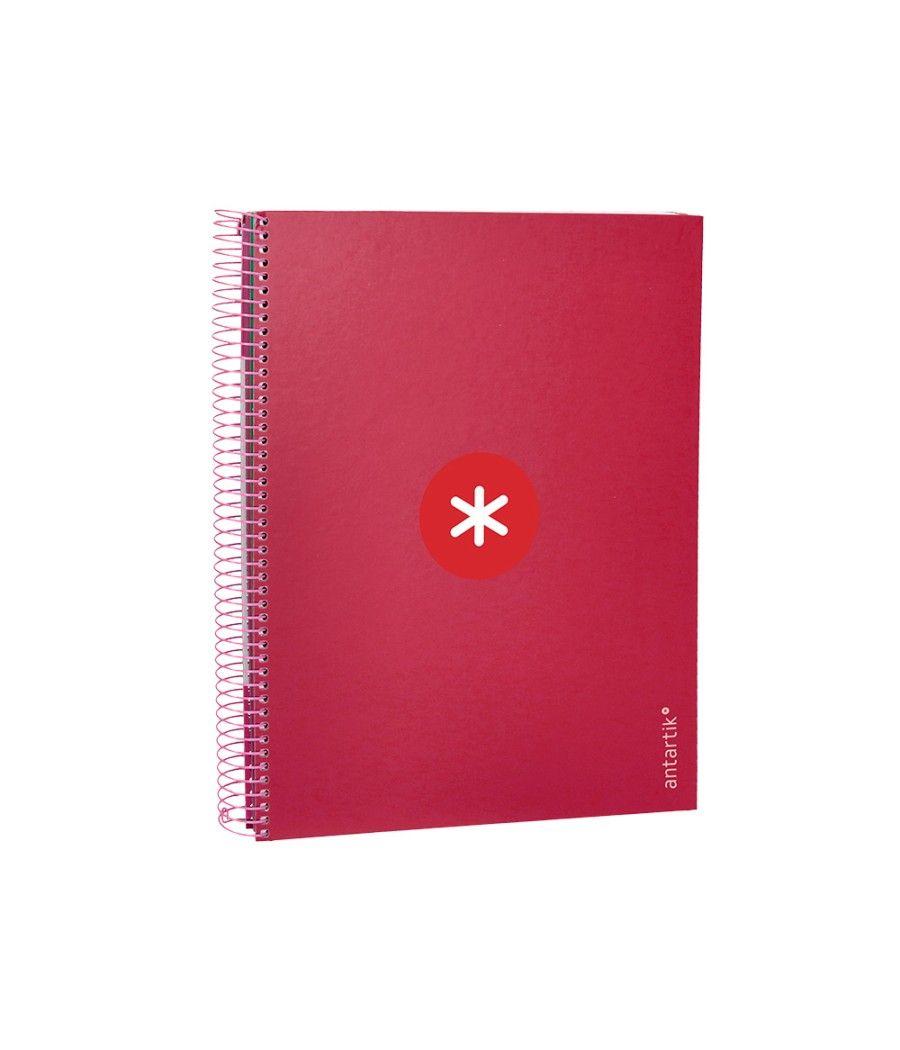 Cuaderno espiral liderpapel a4 micro antartik tapa forrada120h 100 gr horizontal 5 banda4 taladros color frambuesa - Imagen 5