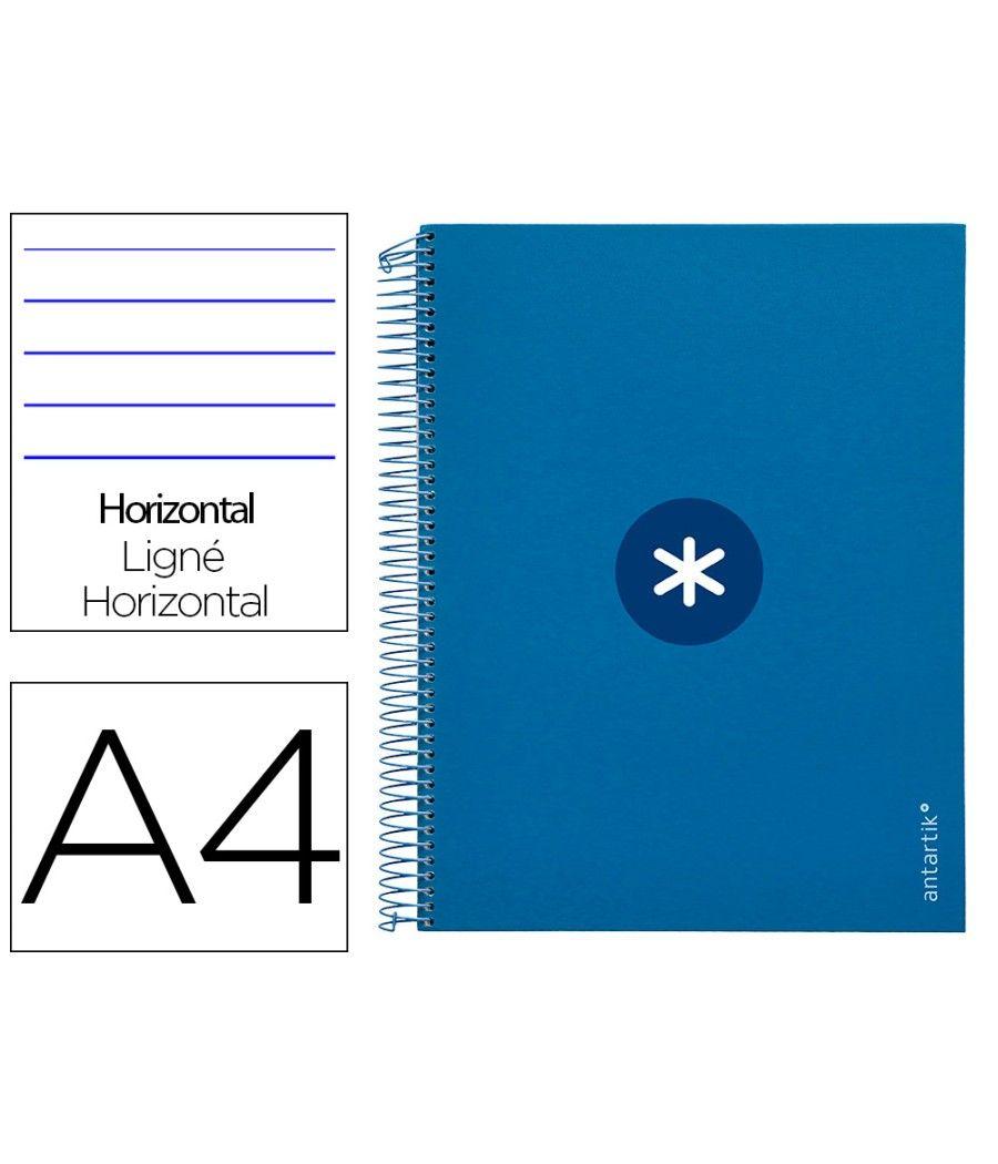 Cuaderno espiral liderpapel a4 micro antartik tapa forrada120h 100 gr horizontal 5 banda4 taladros color azul oscuro - Imagen 1