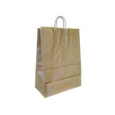 Bolsa kraft q-connect natural asa retorcida 270x120x360 mm PACK 25 UNIDADES - Imagen 1