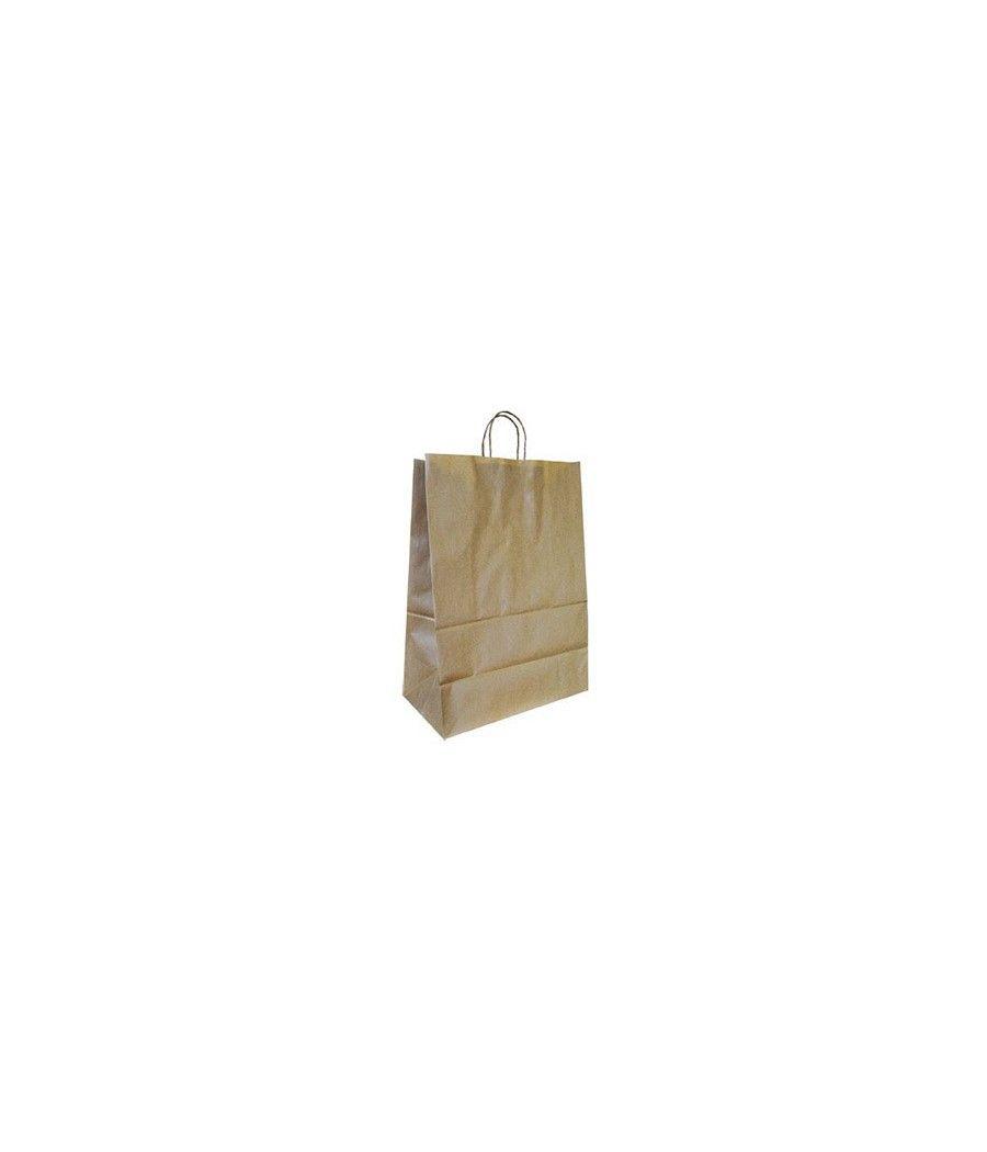 Bolsa kraft q-connect natural asa retorcida 270x120x360 mm PACK 25 UNIDADES - Imagen 1