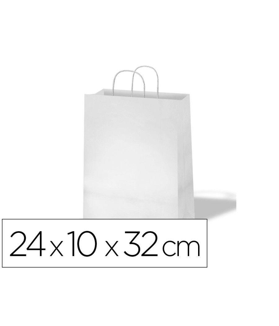 Bolsa kraft basika celulosa blanco 90 gr asa retorcida tamaño \"s\" 240x100x320 mm PACK 250 UNIDADES - Imagen 1