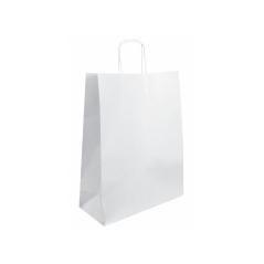 Bolsa kraft basika celulosa blanco 90 gr asa retorcida tamaño \"s\" 240x100x320 mm PACK 250 UNIDADES - Imagen 3