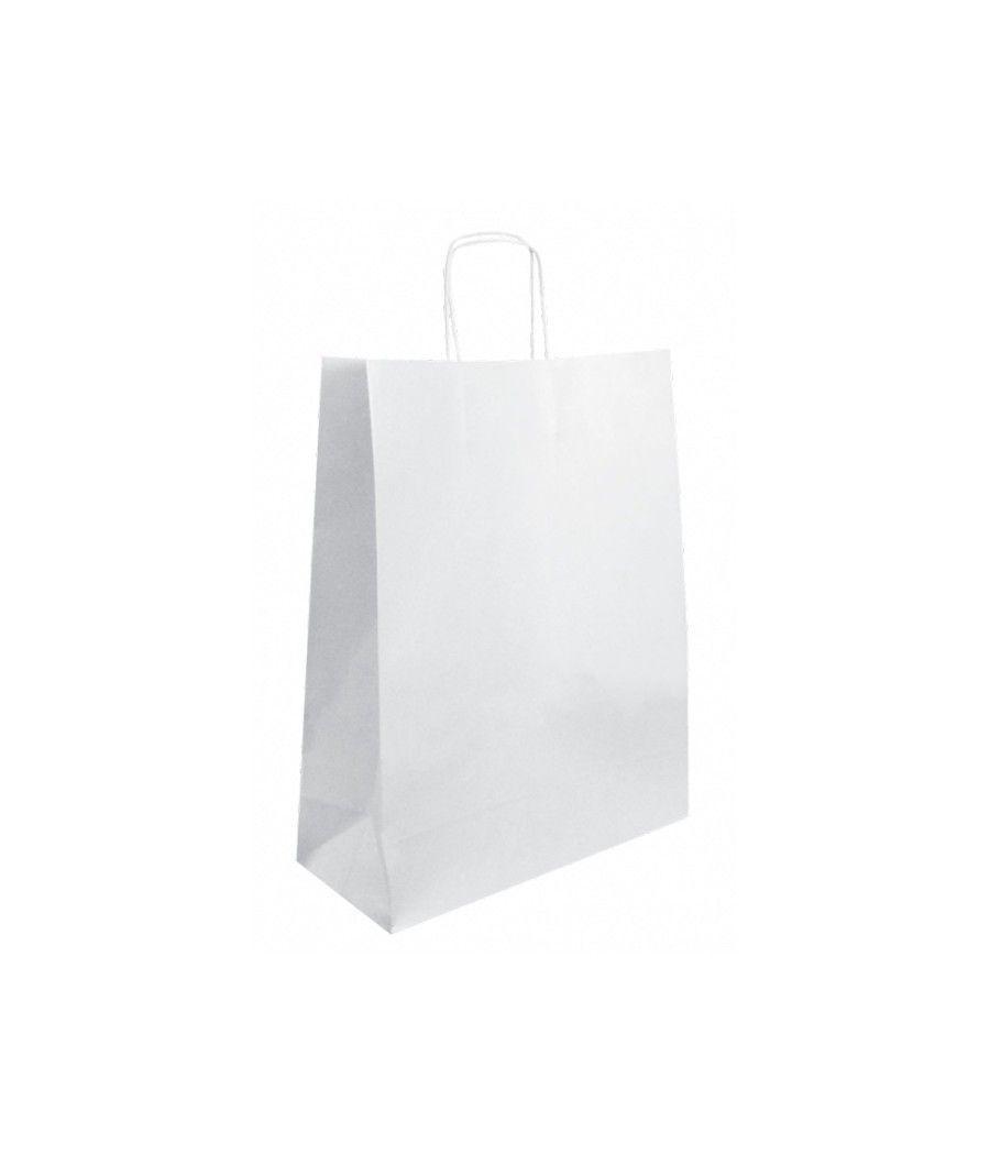 Bolsa kraft basika celulosa blanco 90 gr asa retorcida tamaño \"s\" 240x100x320 mm PACK 250 UNIDADES - Imagen 3