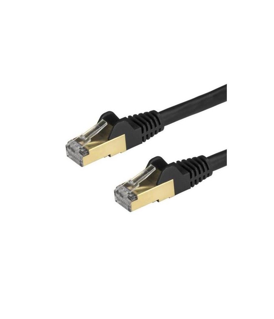 Cable 0 5m stp cat6a negro - Imagen 1