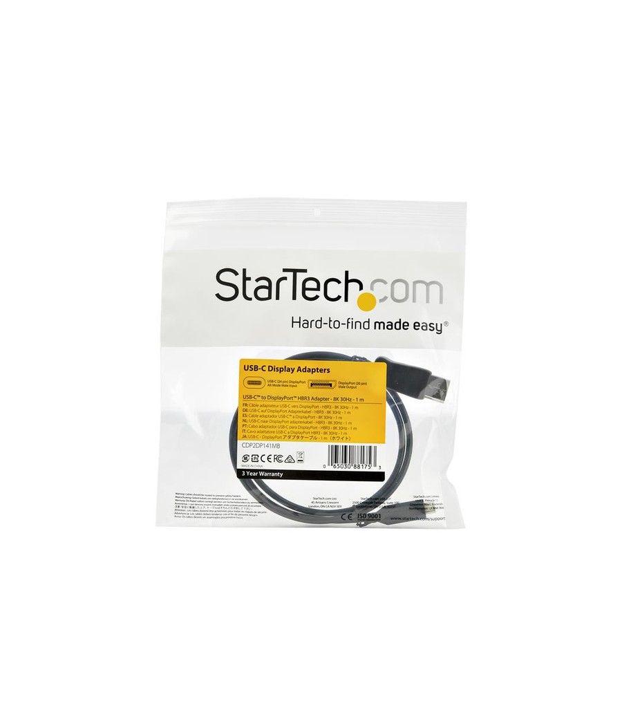 StarTech.com Cable de 1m USB-C a DisplayPort 1.4 - Convertidor Adaptador de Vídeo USB Tipo C 8K/5K/4K - HBR3/HDR/DSC - Cable Con