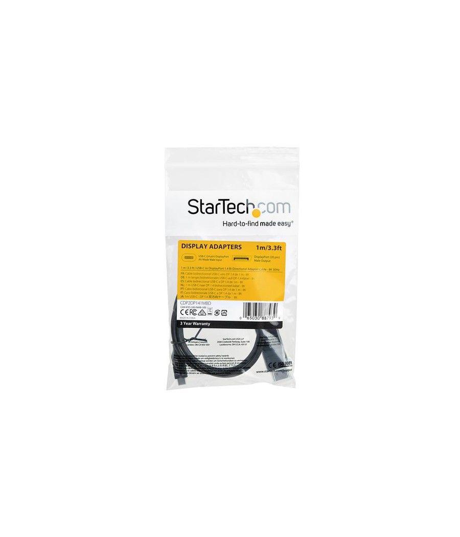 StarTech.com Cable de 1m USB-C a DisplayPort 1.4 - Convertidor Bidireccional Adaptador de Vídeo USB Tipo C - HBR3/HDR/DSC - Cabl