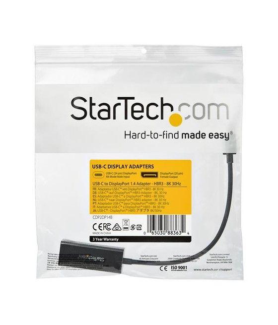 StarTech.com Adaptador Gráfico USB-C a DisplayPort - 8K 30Hz - Imagen 4