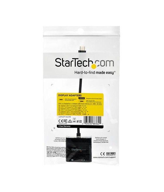 StarTech.com Cable de 1m USB-C a DisplayPort 1.4 HBR3 con Entrega de Alimentación PD de 60W - Convertidor Adaptador de Vídeo USB