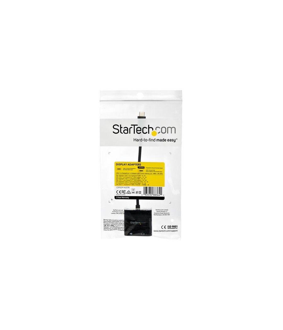 StarTech.com Cable de 1m USB-C a DisplayPort 1.4 HBR3 con Entrega de Alimentación PD de 60W - Convertidor Adaptador de Vídeo USB