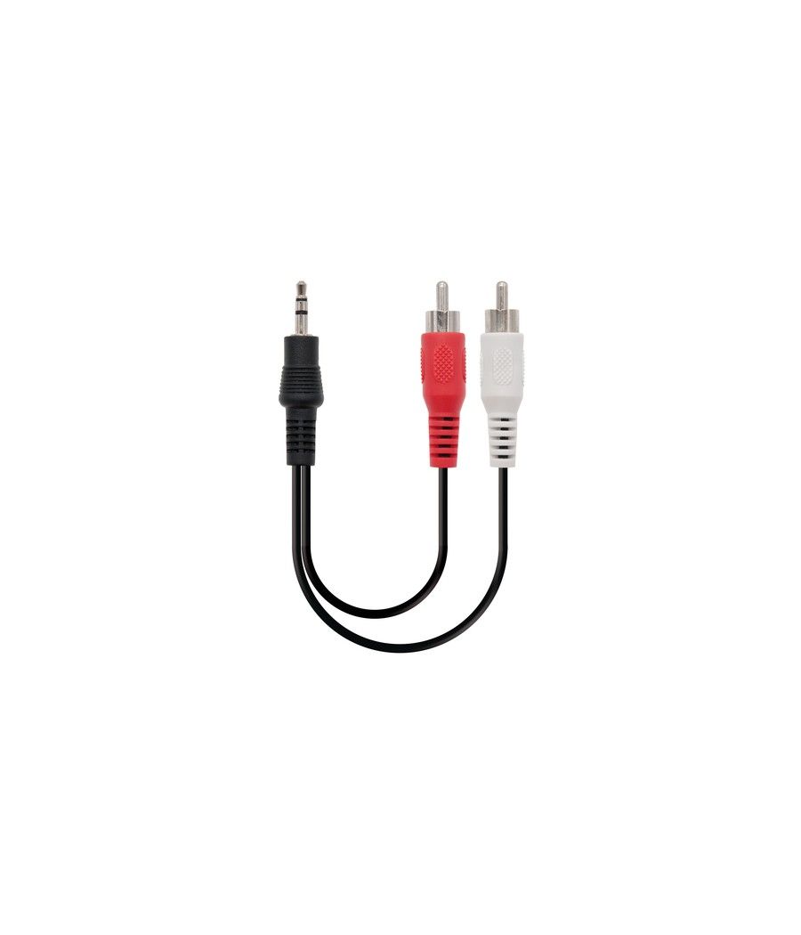 Nanocable - cable audio estéreo, jack 3.5/m-2xrca/m, negro, 3.0m - Imagen 1