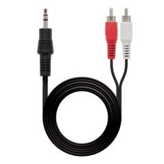 Nanocable - cable audio estéreo, jack 3.5/m-2xrca/m, negro, 3.0m - Imagen 3