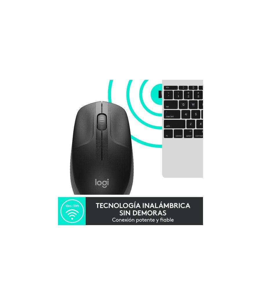 Logitech - ratón óptico m190 - inalámbrico - negro - Imagen 3