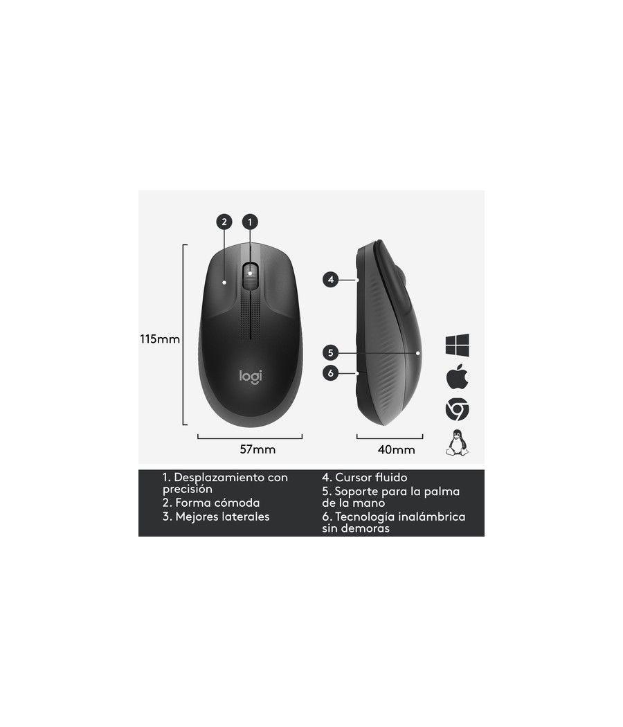 Logitech - ratón óptico m190 - inalámbrico - negro - Imagen 5