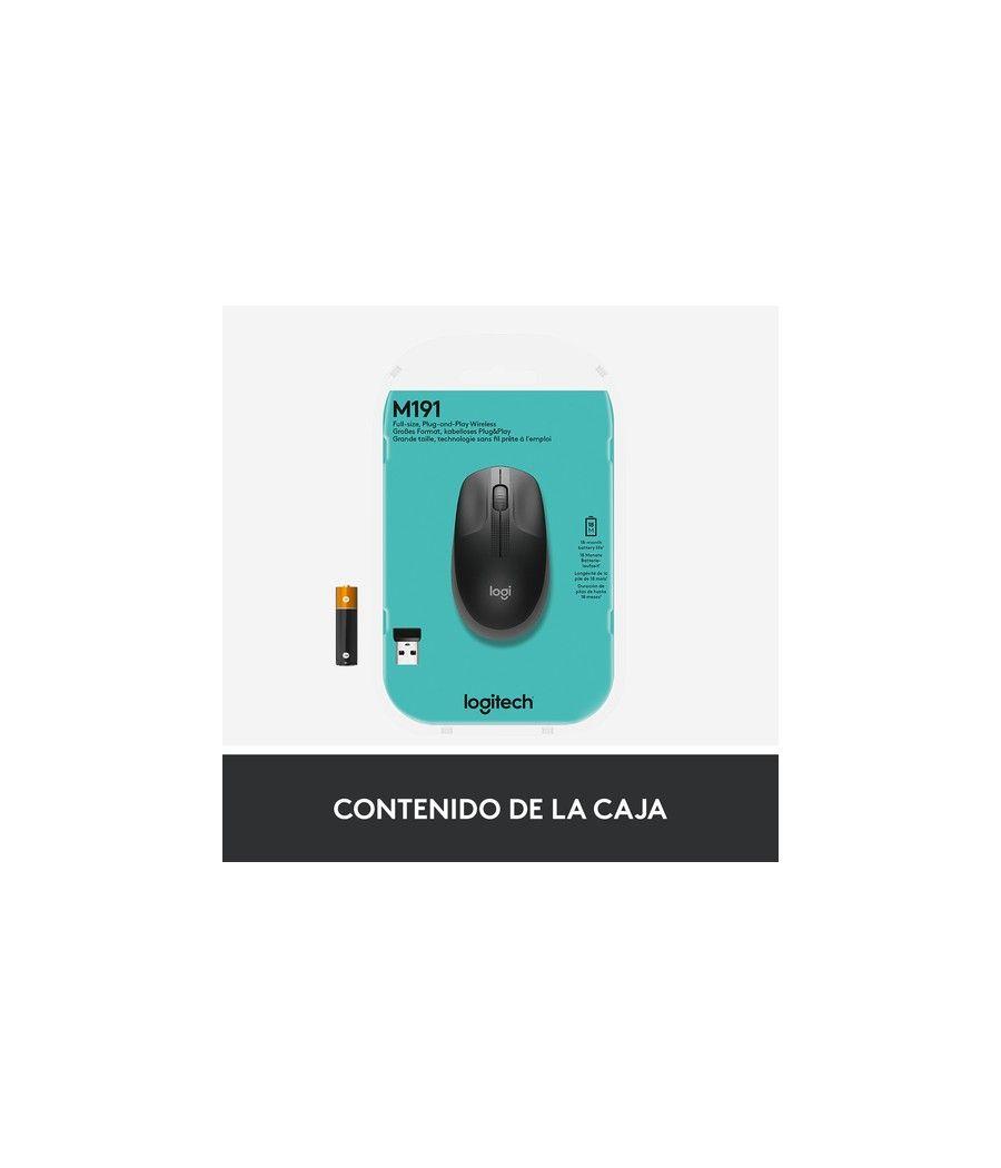 Logitech - ratón óptico m190 - inalámbrico - negro - Imagen 6