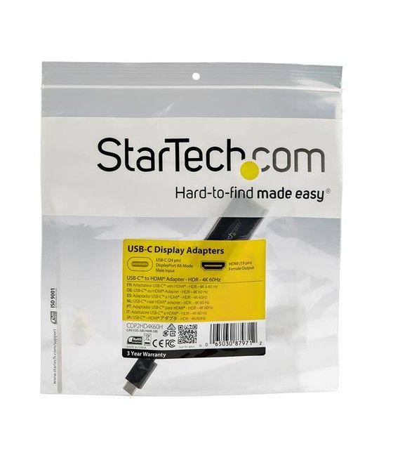 StarTech.com Adaptador USB-C a HDMI con HDR - 4K 60Hz - Negro - Imagen 6