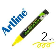 Rotulador artline pizarra epd-4 color amarillo fluorescente opaque ink board punta redonda 2 mm - Imagen 1