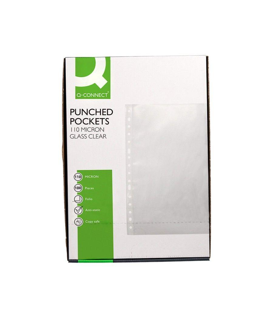 Funda multitaladro q-connect folio pvc 110 micras cristal caja 100 unidades - Imagen 5