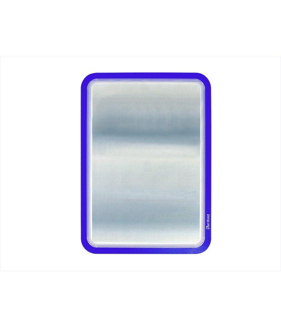 Marco porta anuncios tarifold magneto din a4 dorso adhesivo removible color azul pack de 2 unidades - Imagen 2